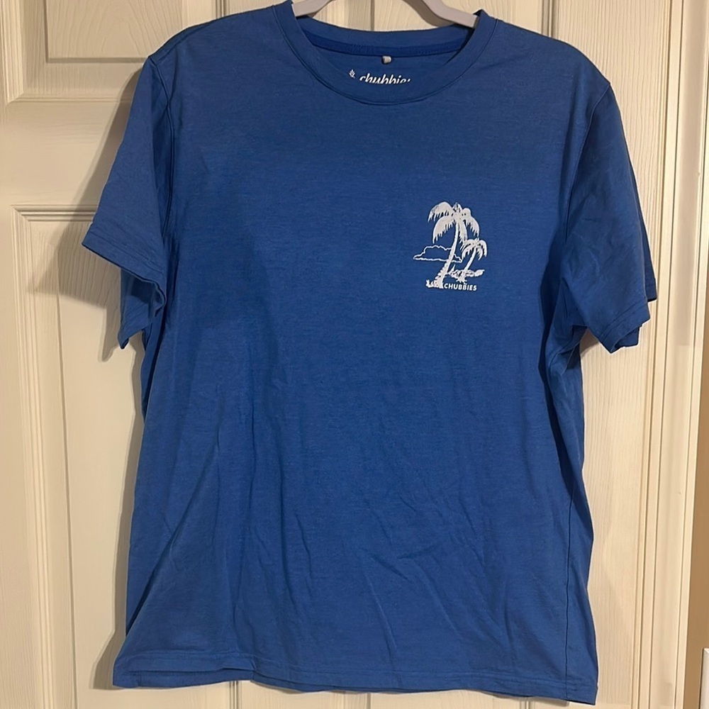 Chubbies Blue Short Sleeve Tee with Palm Graphic